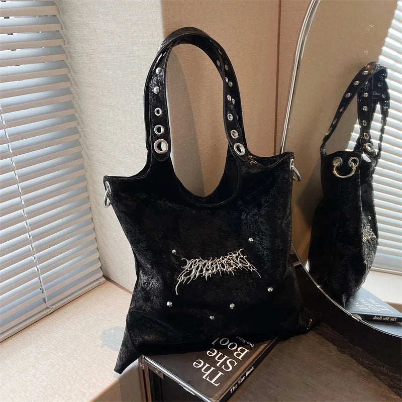 de Mujer Gótico Velvet Bolso Negro