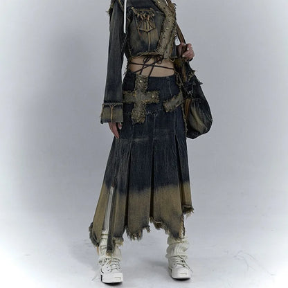 Falda Gótica Sombra de Denim