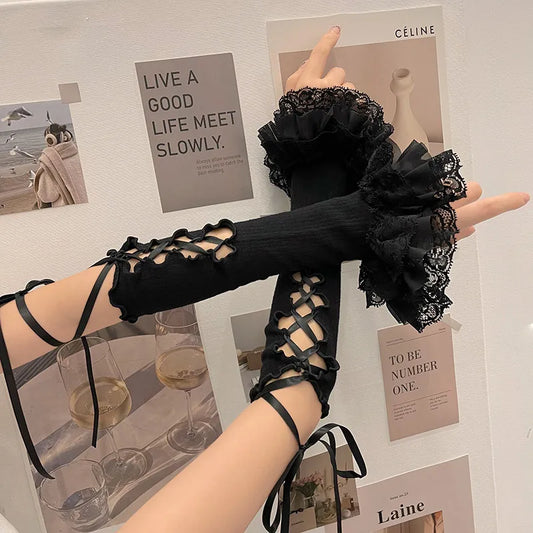 Lolita Lace Gloves de Sombra Negra
