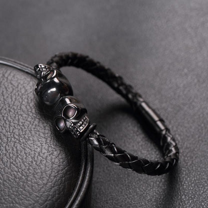 Pulsera de Cuero Negro Profano