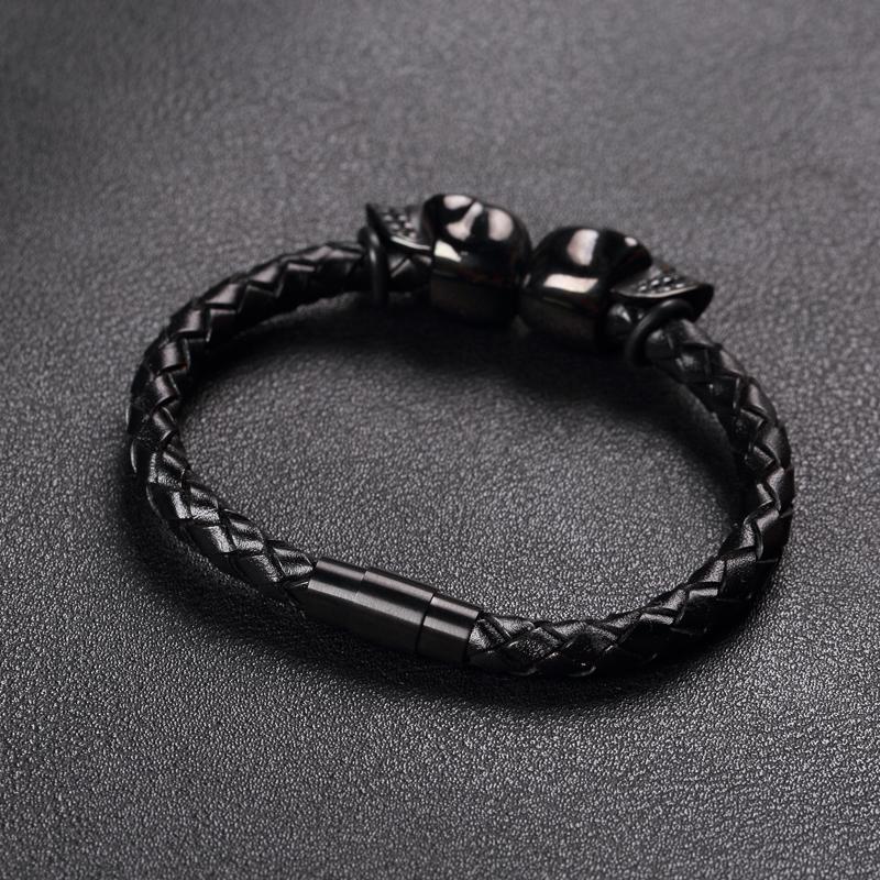 Pulsera de Cuero Negro Profano