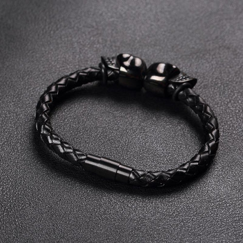 Pulsera de Cuero Negro Profano