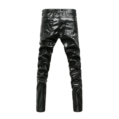 Pantalón de Cuero Negro Absoluto