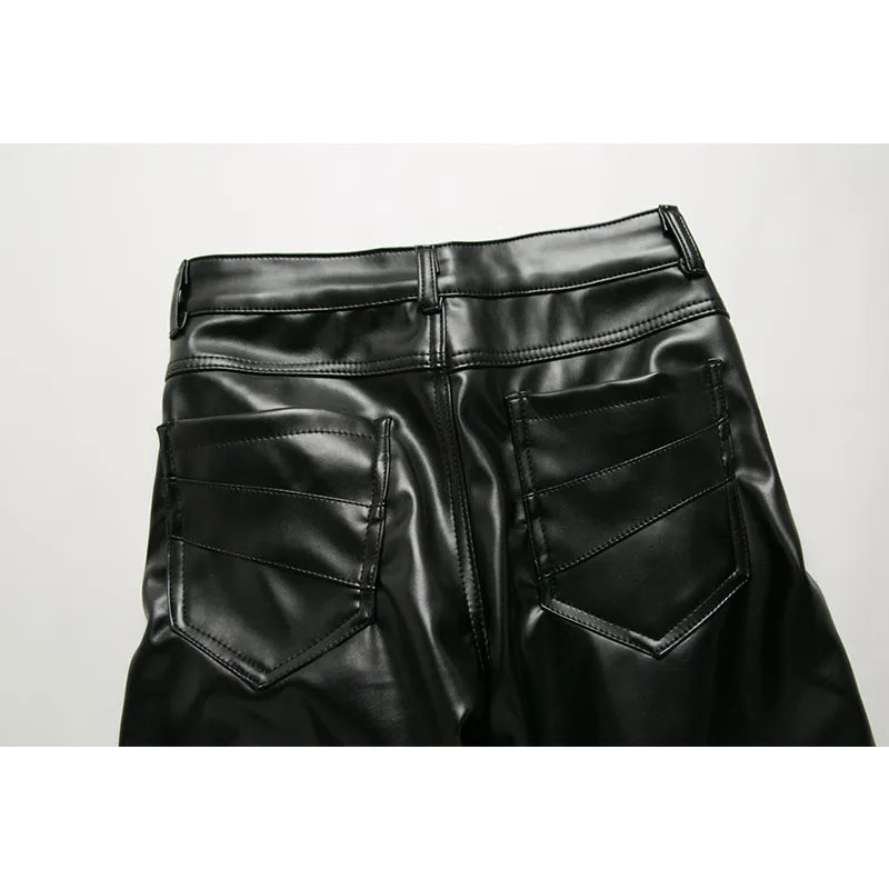 Pantalón de Cuero Negro Absoluto