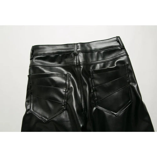 Pantalón de Cuero Negro Absoluto