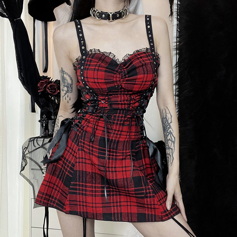 Vestido Gótico Plaid Helena