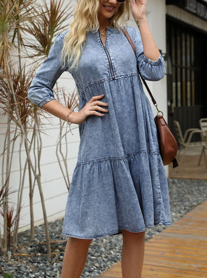 Vestido Gótico Casual Denim
