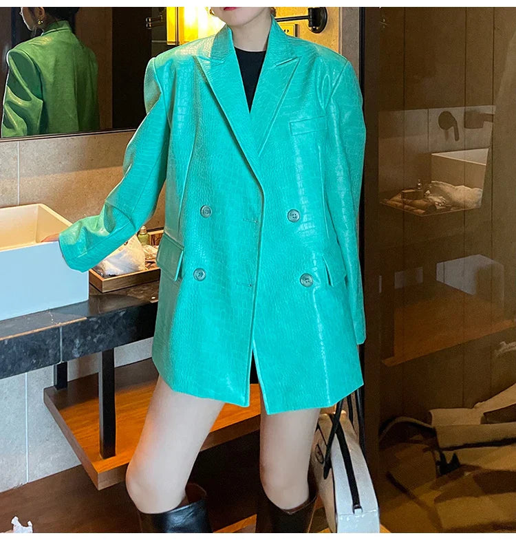 Blazer Gótico Amparo Oversized Crocodile