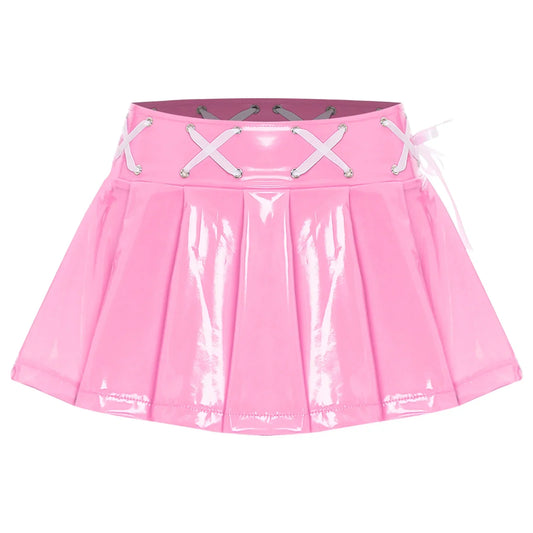 Falda Gótica Mujer Cuero Miniskirt