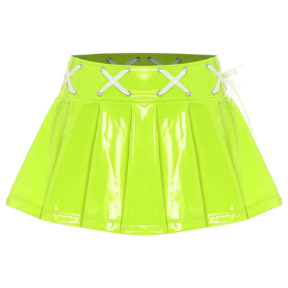 Falda Gótica Mujer Cuero Miniskirt