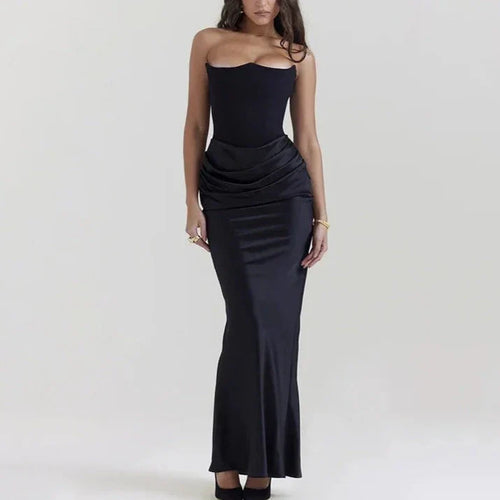 Vestido Gótico Satin Pleated