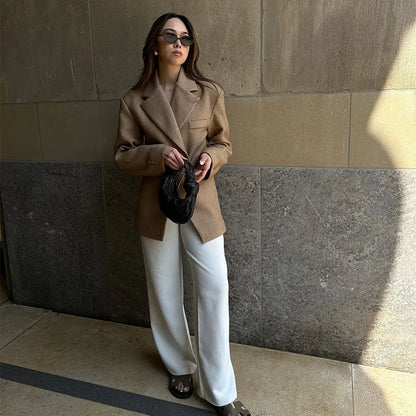 Blazer Gótico Casual Brown Lapel