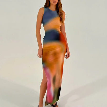 Vestido Gótico Tie Dye Midi