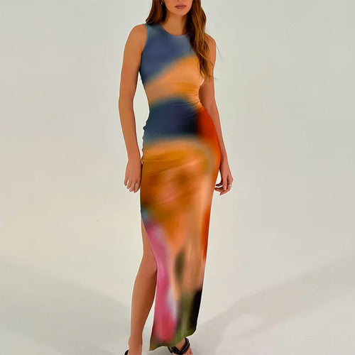 Vestido Gótico Tie Dye Midi