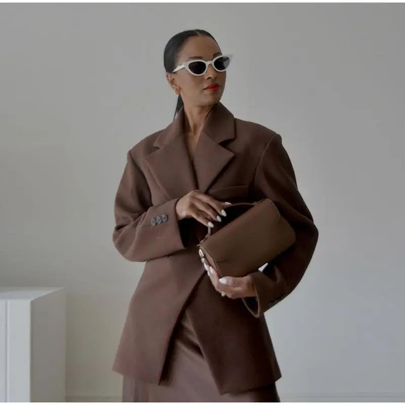 Blazer Gótico Casual Brown Lapel