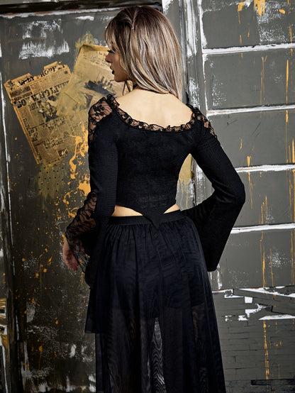 Top Gótico Nocturna de Encaje