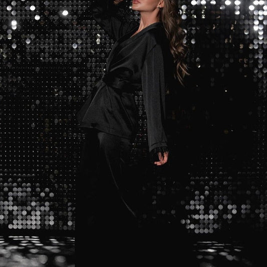 Top Gótico Satin Feather Set