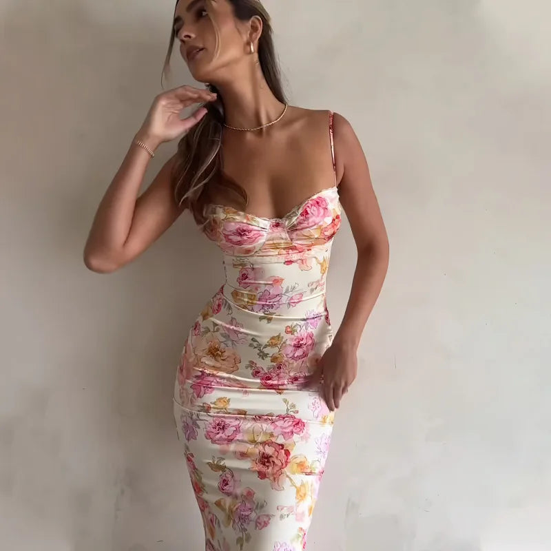 Vestido Gótico Floral Sleeveless