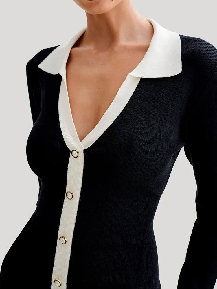 Vestido Gótico Ruffled Bow Knit Mini