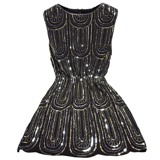 Vestido Gótico Sequins Mini