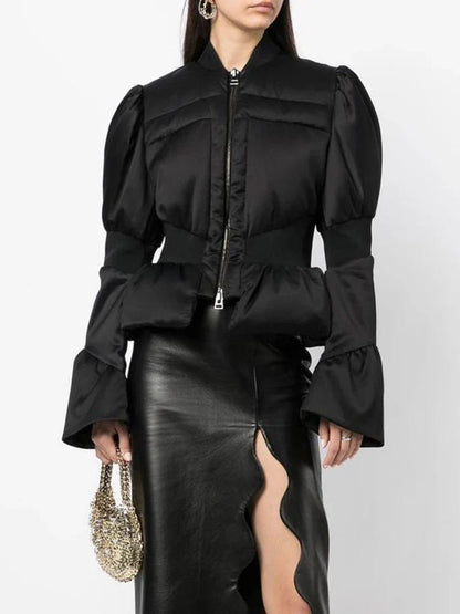 Chaqueta Gótica Padded Satin Down Peplum