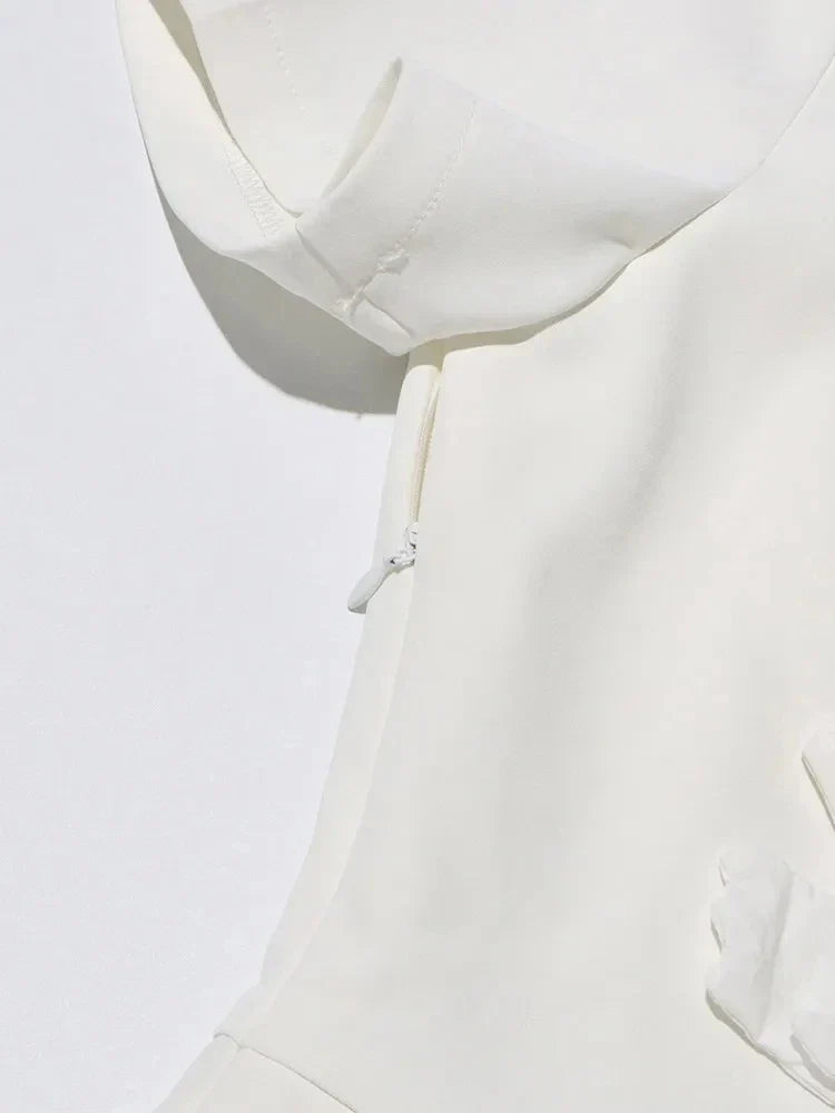 Vestido Gótico Hollow Flower Short Sleeves Maxi