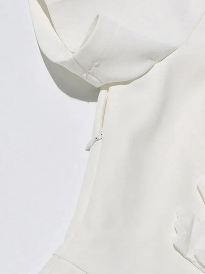 Vestido Gótico Hollow Flower Short Sleeves Maxi