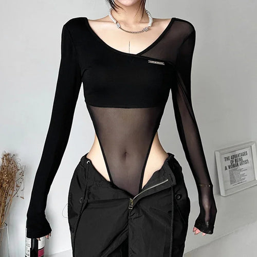 Body Gótico Violeta Malla