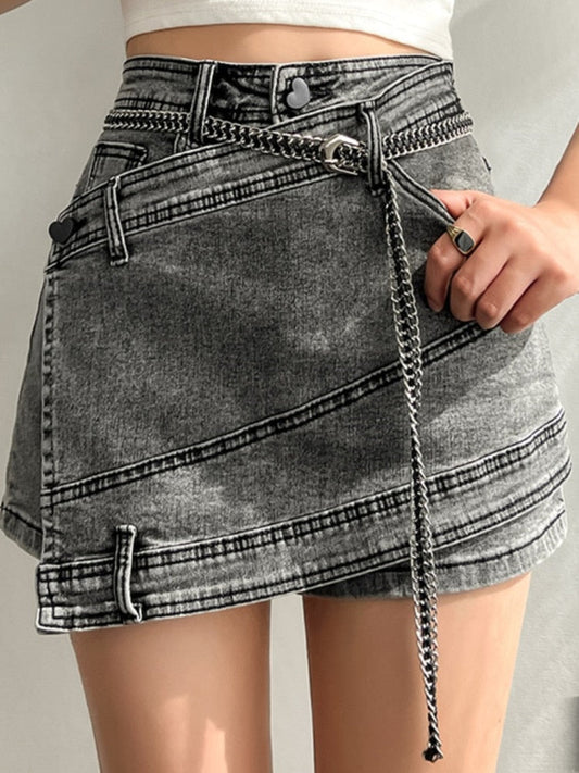 Shorts Góticos Denim Spliced