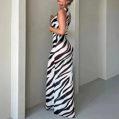 Vestido Gótico Zebra Print Bodycon