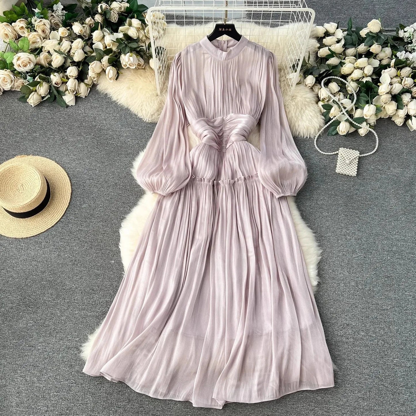 Vestido Gótico Puff Sleeve Midi