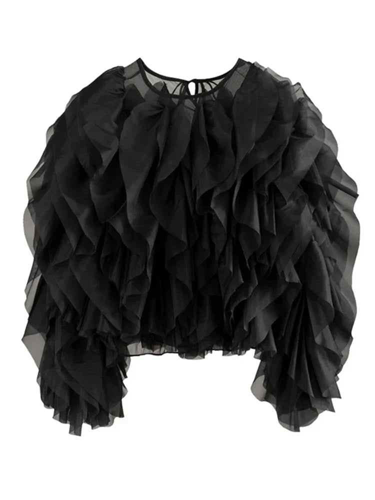 Blusa Gótica Elegant Ruffles