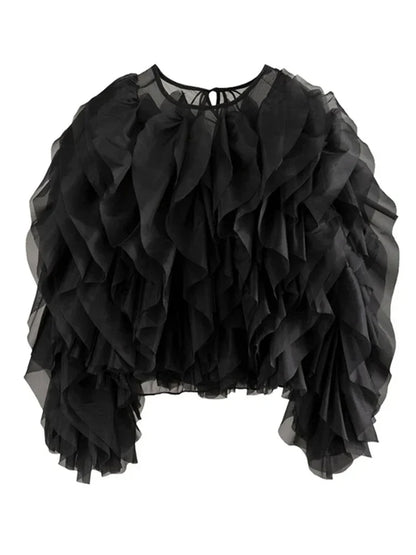 Blusa Gótica Elegant Ruffles