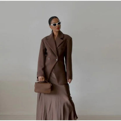 Blazer Gótico Casual Brown Lapel