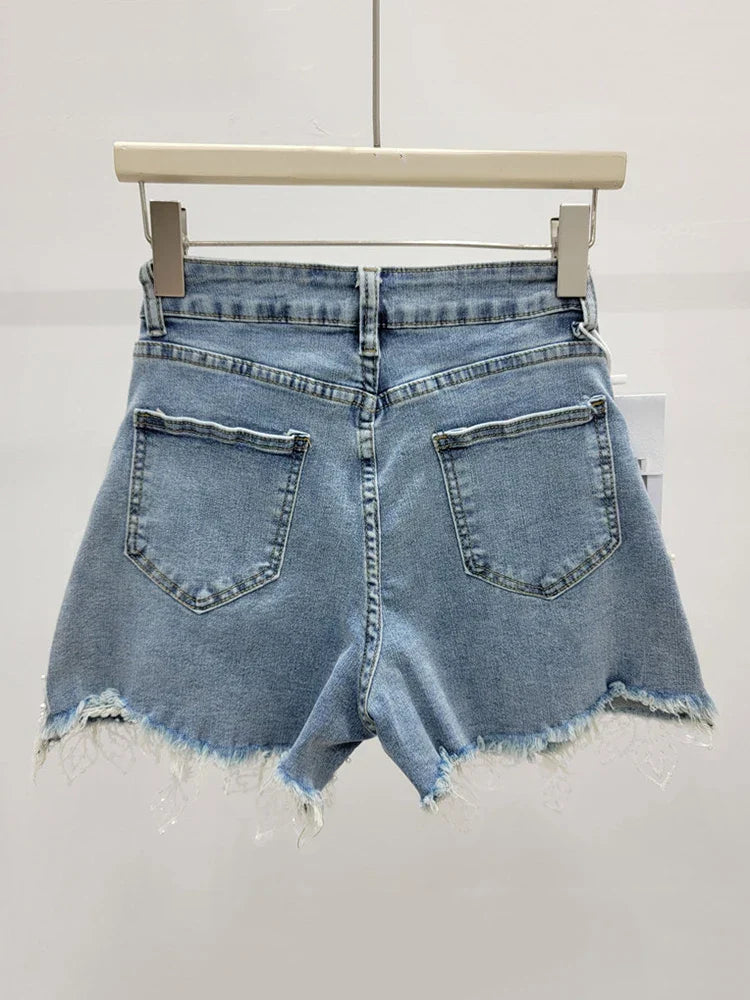 Shorts Góticos Kim Flower Denim