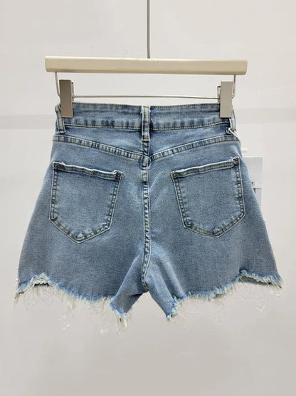 Shorts Góticos Kim Flower Denim