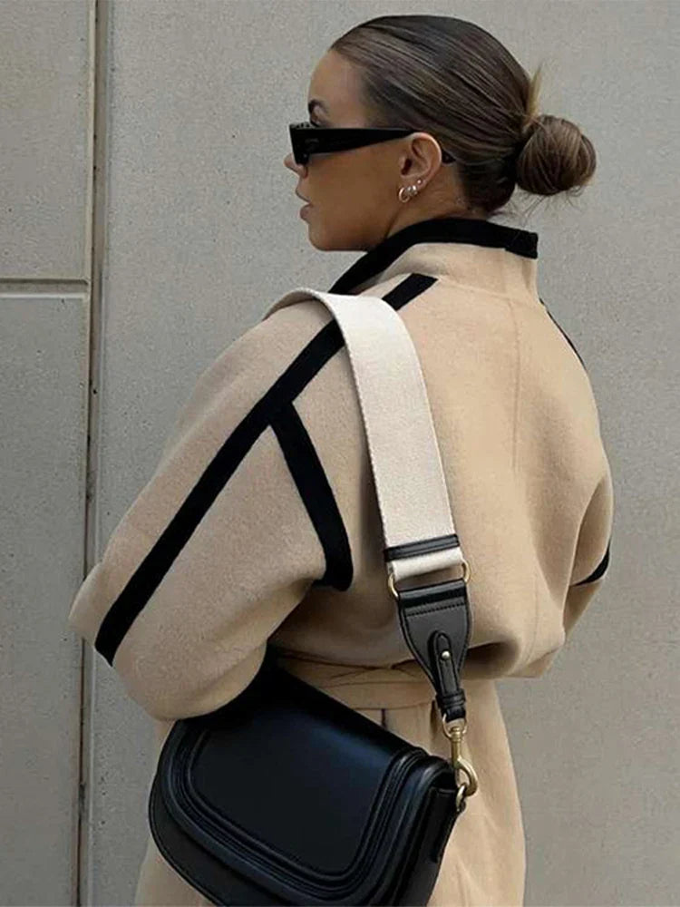 Abrigo Gótico Spliced Contrast Woolen