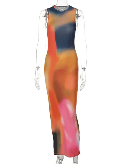 Vestido Gótico Tie Dye Midi