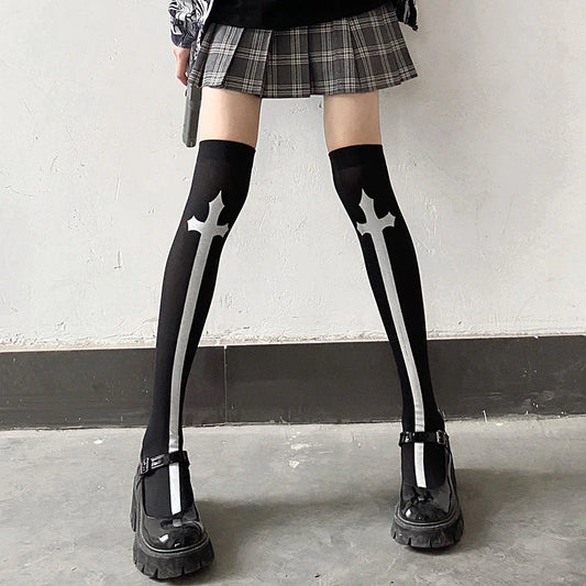 Knee Socks With Crosses Maldito