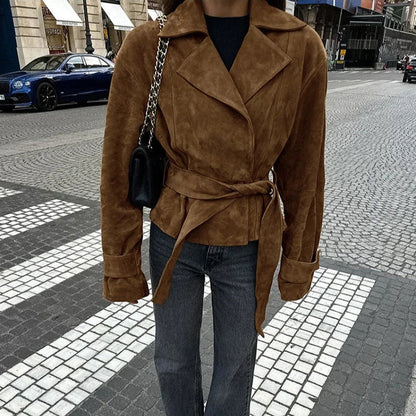 Chaqueta Gótica Retro Brown Suede