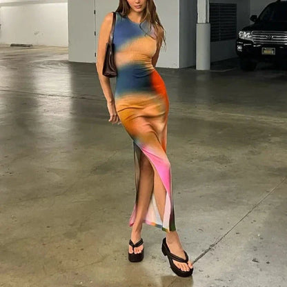 Vestido Gótico Tie Dye Midi