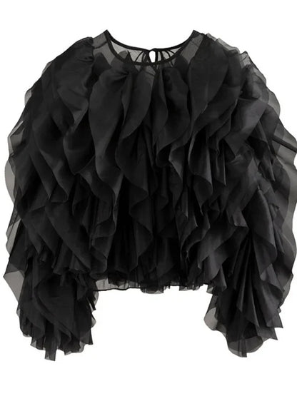 Blusa Gótica Elegant Ruffles