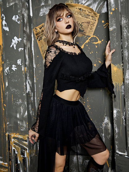 Top Gótico Nocturna de Encaje