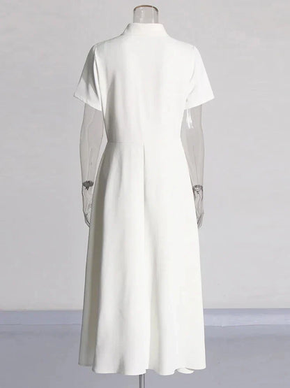 Vestido Gótico Hollow Flower Short Sleeves Maxi