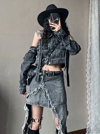 Falda Gótica Morgana de Denim