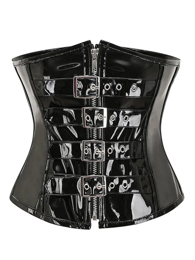 Top Gótico PU Leather Corset
