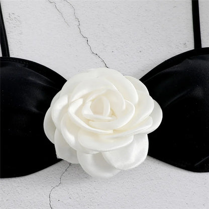 Top Gótico Flower Bandeau Bikini