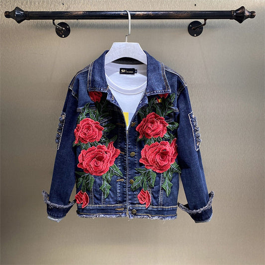 Chaqueta Gótica Red Rose Denim