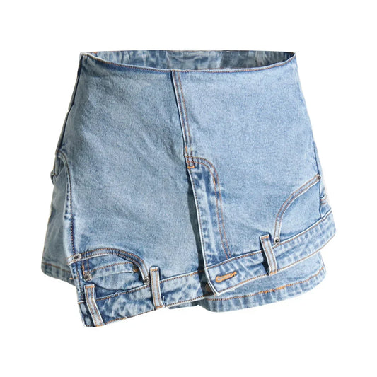 Shorts Góticos Irregular Denim