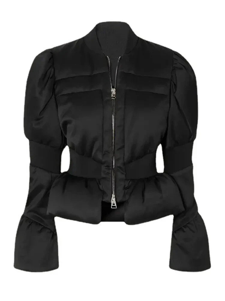 Chaqueta Gótica Padded Satin Down Peplum